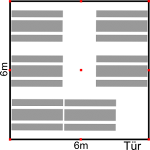 Partyzelt-Sitzplan 6x6m